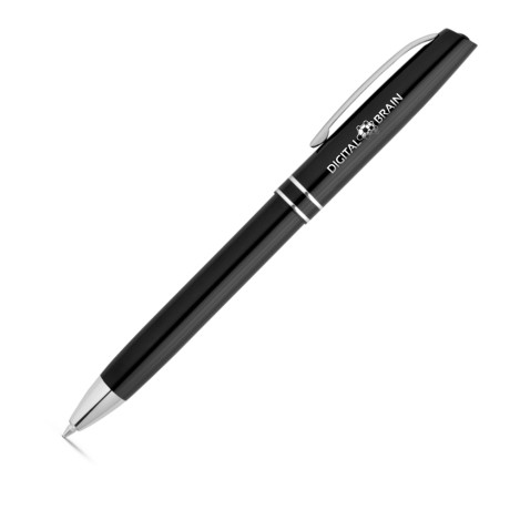 CANETAS GRAVAÇÃO A LASER LINHA PREMIUM LYME PRETA Preto e branco frente - 25 un.