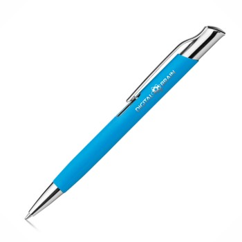 CANETAS GRAVAÇÃO A LASER LINHA PREMIUM OLAF SOFT AZUL CLARA Preto e branco frente - 25 un.
