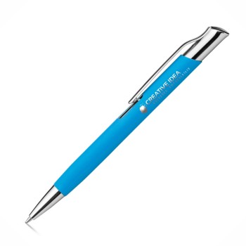 CANETAS GRAVAÇÃO A LASER LINHA PREMIUM OLAF SOFT AZUL CLARA Preto e branco frente - 10 un.