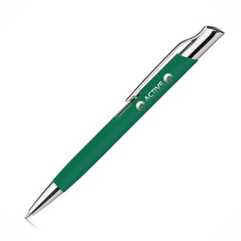 CANETAS GRAVAÇÃO A LASER LINHA PREMIUM OLAF SOFT VERDE Preto e branco frente - 100 un.