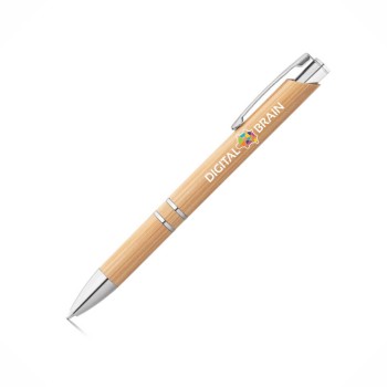 CANETAS IMPRESSÃO COLORIDA ECOLÓGICAS BAMBU BETA BAMBOO NATURAL Colorido frente e verso - 25 un.