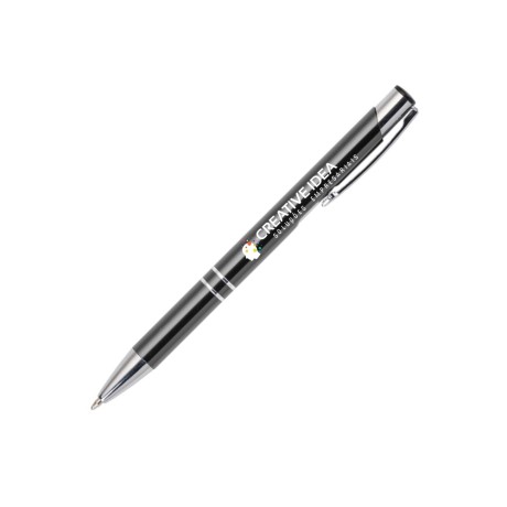CANETAS IMPRESSÃO COLORIDA LINHA PREMIUM BETA SOFT ACABAMENTO METALIZADO CINZA Colorido frente e verso - 10 un.