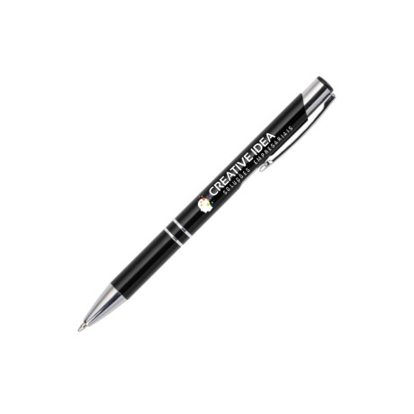 CANETAS IMPRESSÃO COLORIDA LINHA PREMIUM BETA SOFT ACABAMENTO METALIZADO PRETA Colorido frente e verso - 10 un.