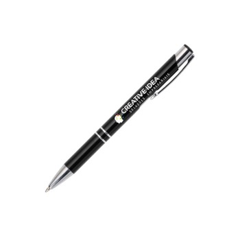CANETAS IMPRESSÃO COLORIDA LINHA PREMIUM BETA SOFT ACABAMENTO METALIZADO PRETA Colorido frente e verso - 10 un.