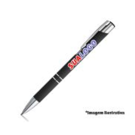 CANETAS IMPRESSÃO COLORIDA LINHA PREMIUM BETA SOFT PRETA 50 un. - Colorido frente e verso
