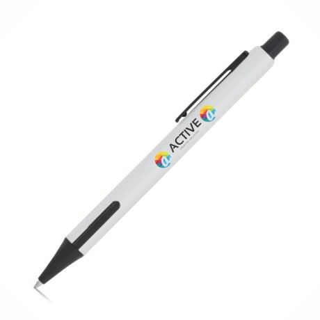 CANETAS IMPRESSÃO COLORIDA LINHA PREMIUM INKY BRANCA Colorido frente e verso - 100 un.