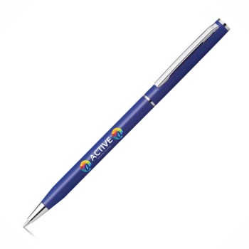 CANETAS IMPRESSÃO COLORIDA LINHA PREMIUM LESLEY METALLIC AZUL Colorido frente e verso - 100 un.