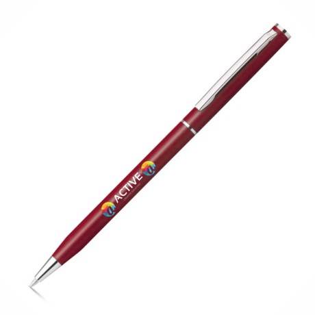 CANETAS IMPRESSÃO COLORIDA LINHA PREMIUM LESLEY METALLIC BORDÔ Colorido frente e verso - 100 un.