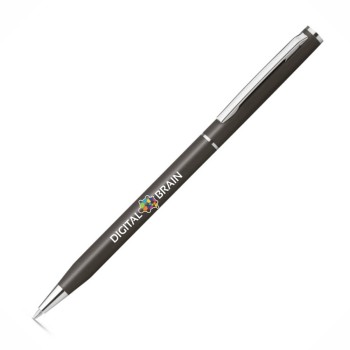 CANETAS IMPRESSÃO COLORIDA LINHA PREMIUM LESLEY METALLIC CHUMBO Colorido frente e verso - 25 un.