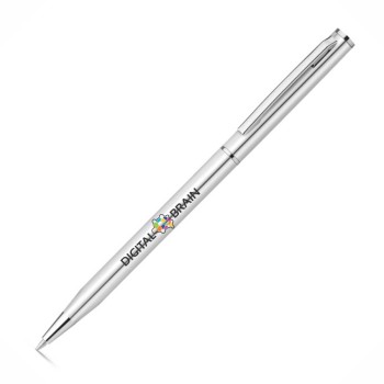 CANETAS IMPRESSÃO COLORIDA LINHA PREMIUM LESLEY METALLIC CROMADA Colorido frente - 25 un.