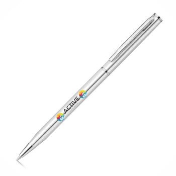 CANETAS IMPRESSÃO COLORIDA LINHA PREMIUM LESLEY METALLIC CROMADA Colorido frente - 100 un.