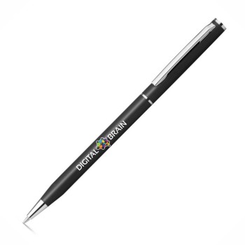 CANETAS IMPRESSÃO COLORIDA LINHA PREMIUM LESLEY METALLIC PRETA Colorido frente e verso - 25 un.