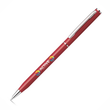 CANETAS IMPRESSÃO COLORIDA LINHA PREMIUM LESLEY METALLIC VERMELHA Colorido frente - 100 un.