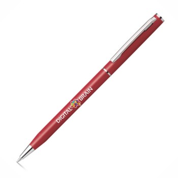 CANETAS IMPRESSÃO COLORIDA LINHA PREMIUM LESLEY METALLIC VERMELHA Colorido frente e verso - 25 un.