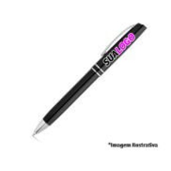 CANETAS IMPRESSÃO COLORIDA LINHA PREMIUM LYME PRETA Colorido frente - 10 un.