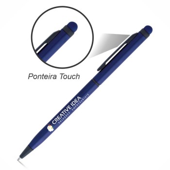CANETAS IMPRESSÃO COLORIDA LINHA PREMIUM MIRO AZUL Colorido frente - 10 un.