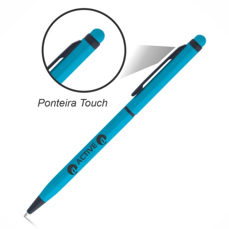 CANETAS IMPRESSÃO COLORIDA LINHA PREMIUM MIRO AZUL CLARA