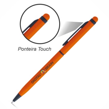 CANETAS IMPRESSÃO COLORIDA LINHA PREMIUM MIRO LARANJA Colorido frente e verso - 25 un.