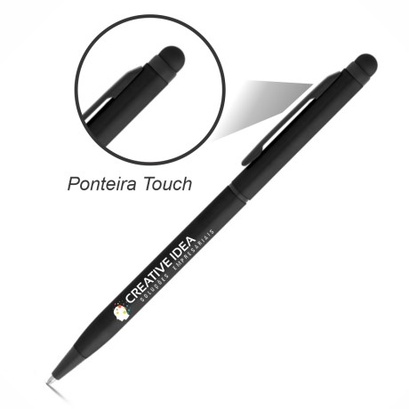 CANETAS IMPRESSÃO COLORIDA LINHA PREMIUM MIRO PRETA Colorido frente - 10 un.