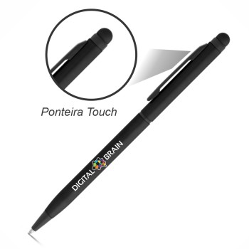 CANETAS IMPRESSÃO COLORIDA LINHA PREMIUM MIRO PRETA Colorido frente - 25 un.