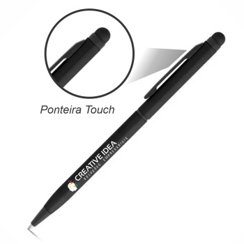 CANETAS IMPRESSÃO COLORIDA LINHA PREMIUM MIRO PRETA Colorido frente e verso - 10 un.