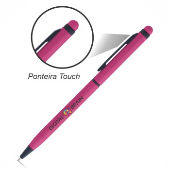 CANETAS IMPRESSÃO COLORIDA LINHA PREMIUM MIRO ROSA Colorido frente - 25 un.
