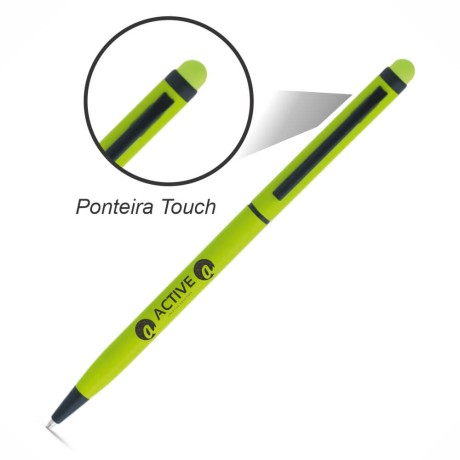 CANETAS IMPRESSÃO COLORIDA LINHA PREMIUM MIRO VERDE CLARA Colorido frente - 100 un.