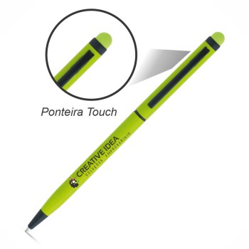 CANETAS IMPRESSÃO COLORIDA LINHA PREMIUM MIRO VERDE CLARA Colorido frente - 10 un.