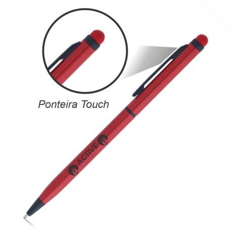 CANETAS IMPRESSÃO COLORIDA LINHA PREMIUM MIRO VERMELHA