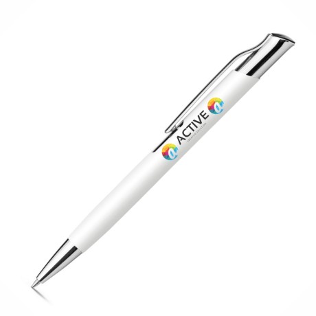 CANETAS IMPRESSÃO COLORIDA LINHA PREMIUM OLAF SOFT BRANCA Colorido frente - 100 un.