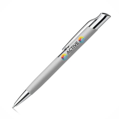 CANETAS IMPRESSÃO COLORIDA LINHA PREMIUM OLAF SOFT CROMADA SATINADA Colorido frente e verso - 100 un.