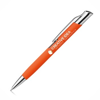 CANETAS IMPRESSÃO COLORIDA LINHA PREMIUM OLAF SOFT LARANJA Colorido frente e verso - 10 un.