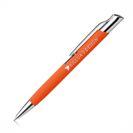 CANETAS IMPRESSÃO COLORIDA LINHA PREMIUM OLAF SOFT LARANJA Colorido frente - 50 un.