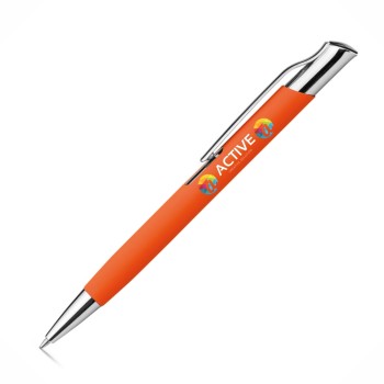 CANETAS IMPRESSÃO COLORIDA LINHA PREMIUM OLAF SOFT LARANJA Colorido frente e verso - 100 un.
