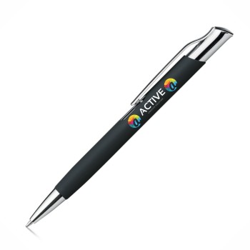 CANETAS IMPRESSÃO COLORIDA LINHA PREMIUM OLAF SOFT PRETA Colorido frente e verso - 100 un.