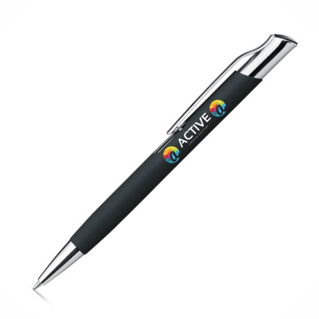 CANETAS IMPRESSÃO COLORIDA LINHA PREMIUM OLAF SOFT PRETA Colorido frente e verso - 100 un.