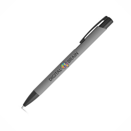 CANETAS IMPRESSÃO COLORIDA LINHA PREMIUM POPPINS CINZA Colorido frente - 25 un.