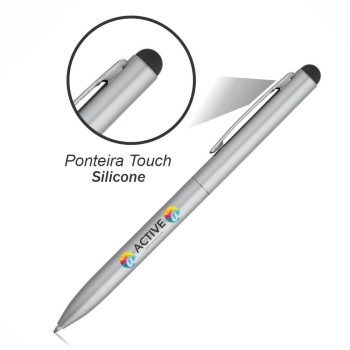 CANETAS IMPRESSÃO COLORIDA LINHA PREMIUM WASS TOUCH CROMADA SATINADA Colorido frente e verso - 100 un.