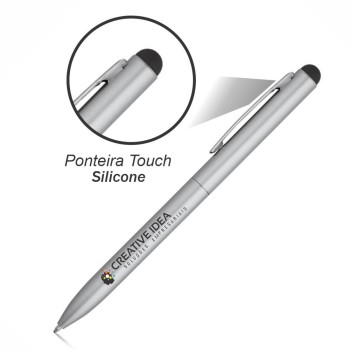 CANETAS IMPRESSÃO COLORIDA LINHA PREMIUM WASS TOUCH CROMADA SATINADA Colorido frente - 10 un.