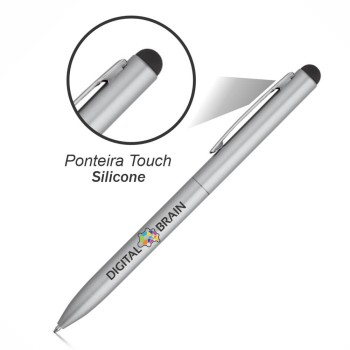 CANETAS IMPRESSÃO COLORIDA LINHA PREMIUM WASS TOUCH CROMADA SATINADA Colorido frente e verso - 25 un.