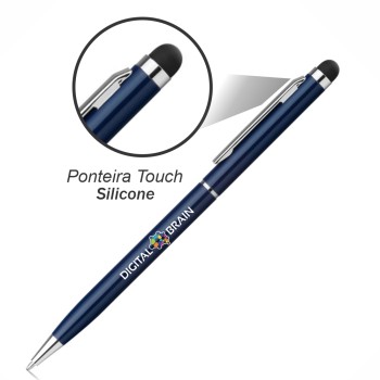 CANETAS IMPRESSÃO COLORIDA LINHA PREMIUM ZOE AZUL Colorido frente - 25 un.