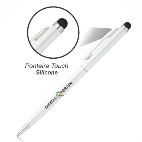 CANETAS IMPRESSÃO COLORIDA LINHA PREMIUM ZOE BRANCA Colorido frente e verso - 25 un.