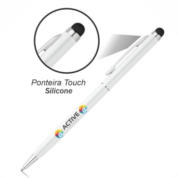 CANETAS IMPRESSÃO COLORIDA LINHA PREMIUM ZOE BRANCA Colorido frente - 100 un.