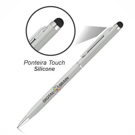 CANETAS IMPRESSÃO COLORIDA LINHA PREMIUM ZOE CROMADA SATINADA Colorido frente e verso - 25 un.