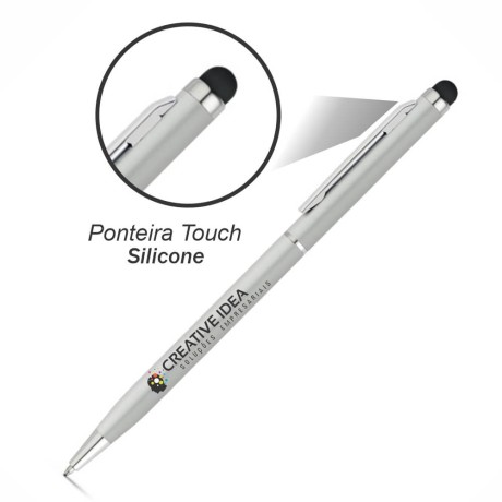 CANETAS IMPRESSÃO COLORIDA LINHA PREMIUM ZOE CROMADA SATINADA Colorido frente e verso - 10 un.