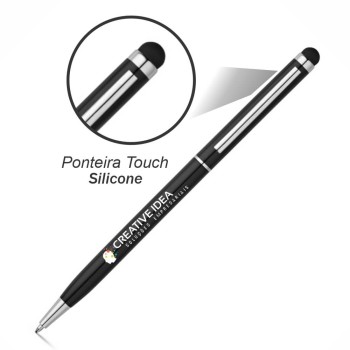 CANETAS IMPRESSÃO COLORIDA LINHA PREMIUM ZOE PRETA Colorido frente - 10 un.
