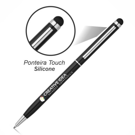 CANETAS IMPRESSÃO COLORIDA LINHA PREMIUM ZOE PRETA Colorido frente - 10 un.