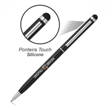 CANETAS IMPRESSÃO COLORIDA LINHA PREMIUM ZOE PRETA Colorido frente e verso - 25 un.