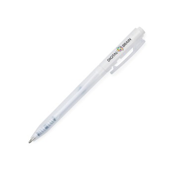 CANETAS IMPRESSÃO COLORIDA PLÁSTICAS CLICK PEN BRANCA Colorido frente - 25 un.