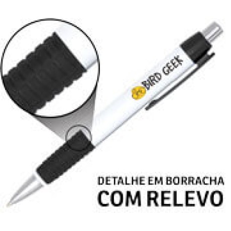 CANETAS IMPRESSÃO COLORIDA PLÁSTICAS COMERCIAL PRETA Colorido frente e verso - 10 un.